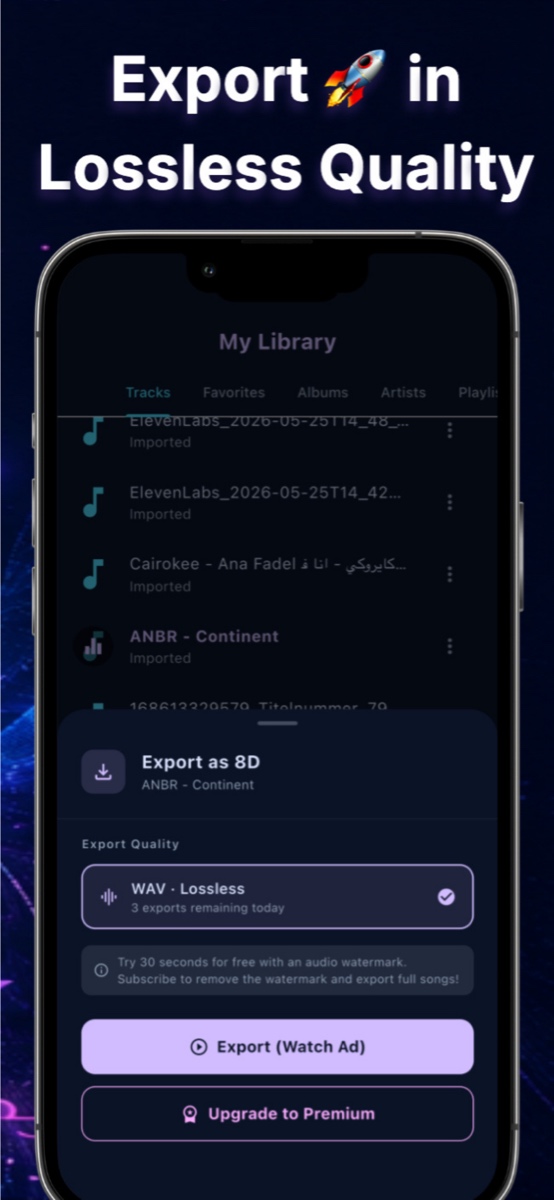 Export in Lossless Quality